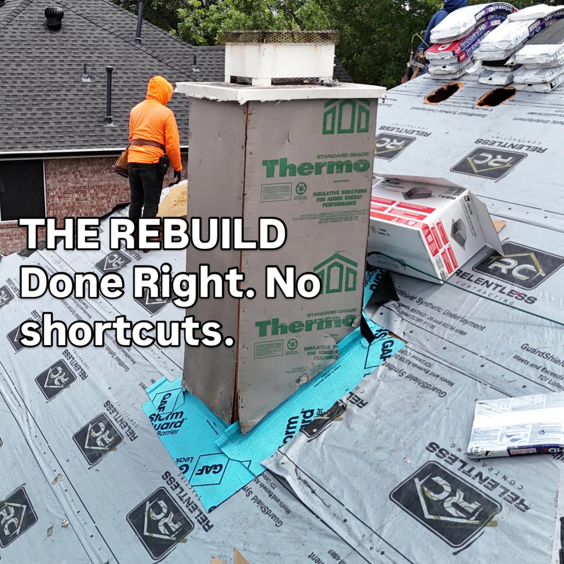 Gallery photos for Roof Replacement and Chimney Rebuild Done Right in Frisco TX: Image #1